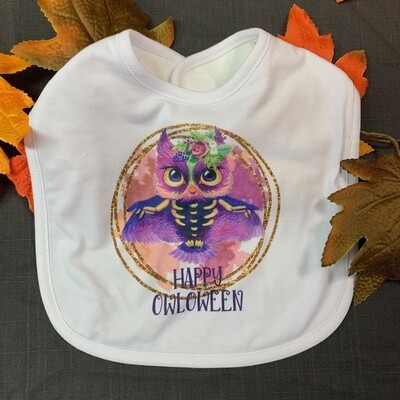 Happy Owloween Baby Bib