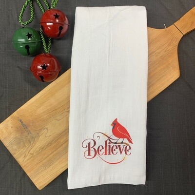 Believe Cardinal Tea Towel