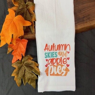 Autumn Skies and Apple Pies Tea Towel