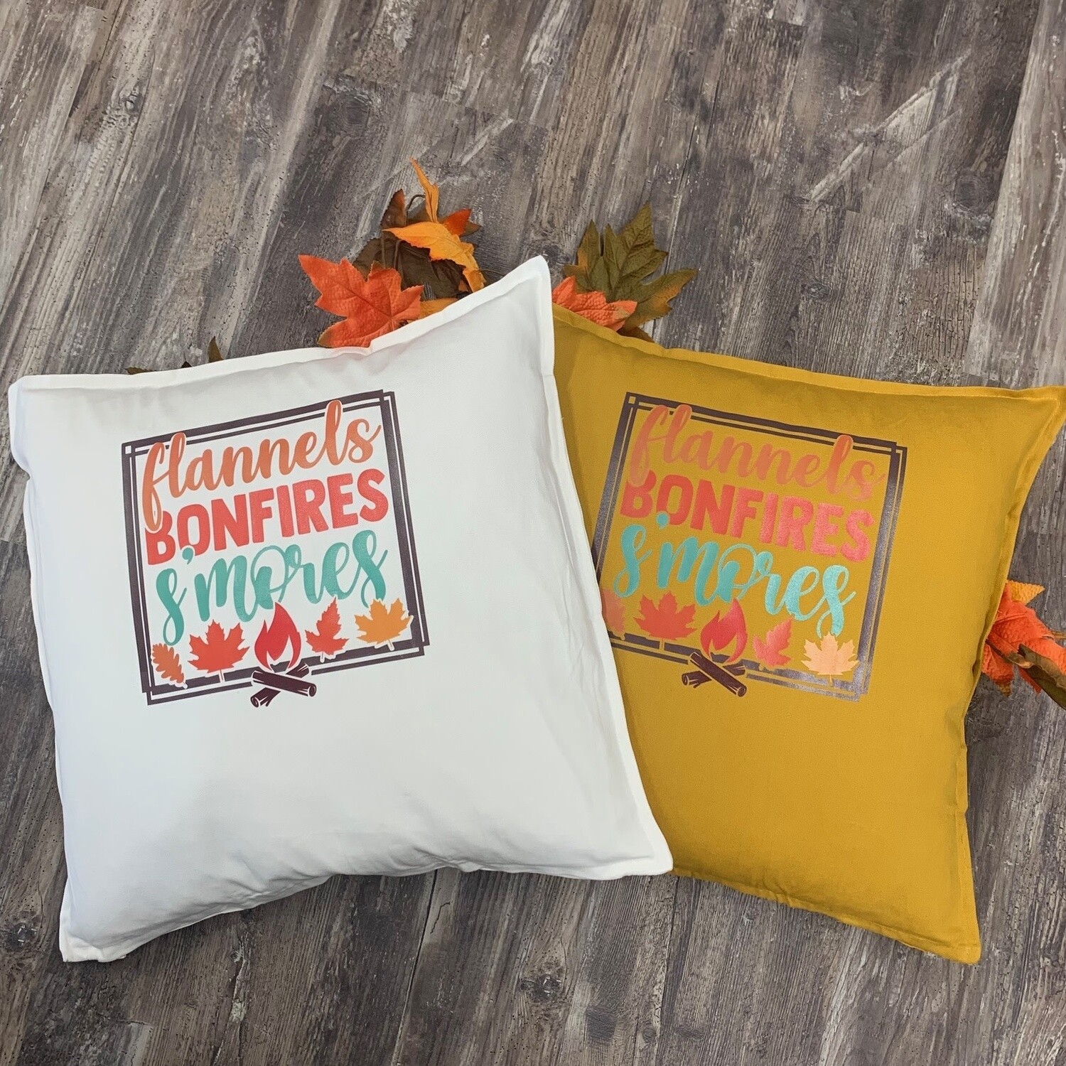 Flannels, Bonfires, S&#39;mores Pillow