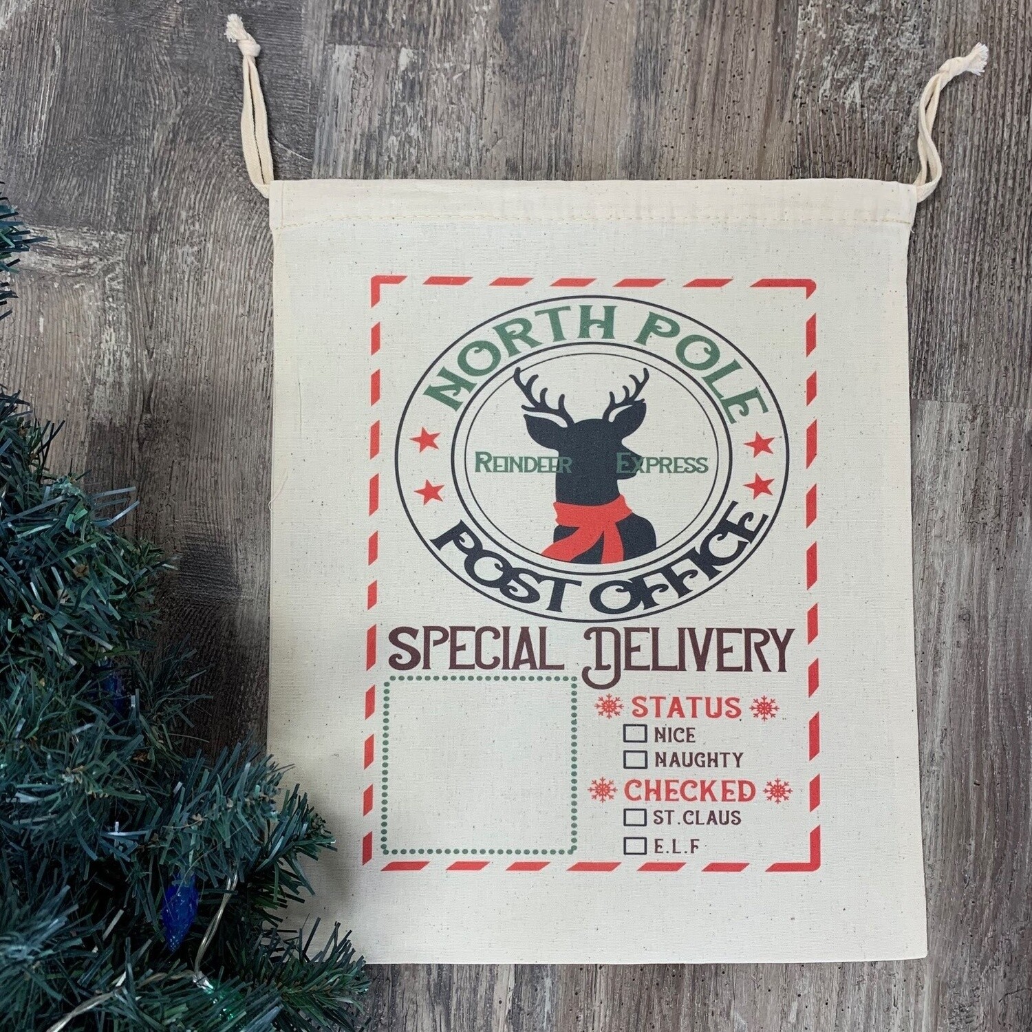 North Pole  Post Office Mini Santa Sac