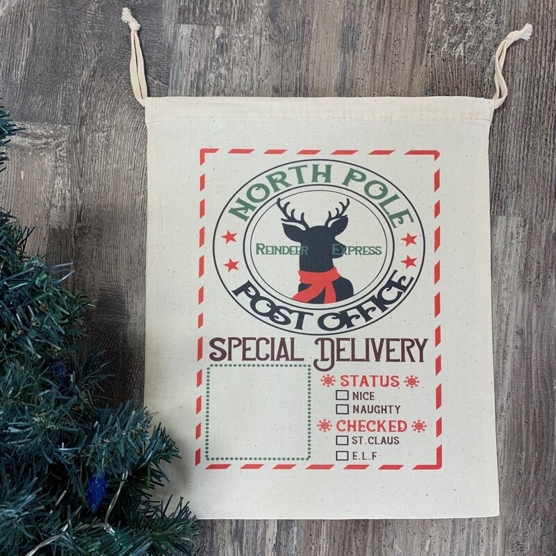 North Pole  Post Office Mini Santa Sac
