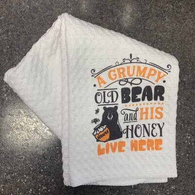 A Grumpy Old Bear Tea Towel