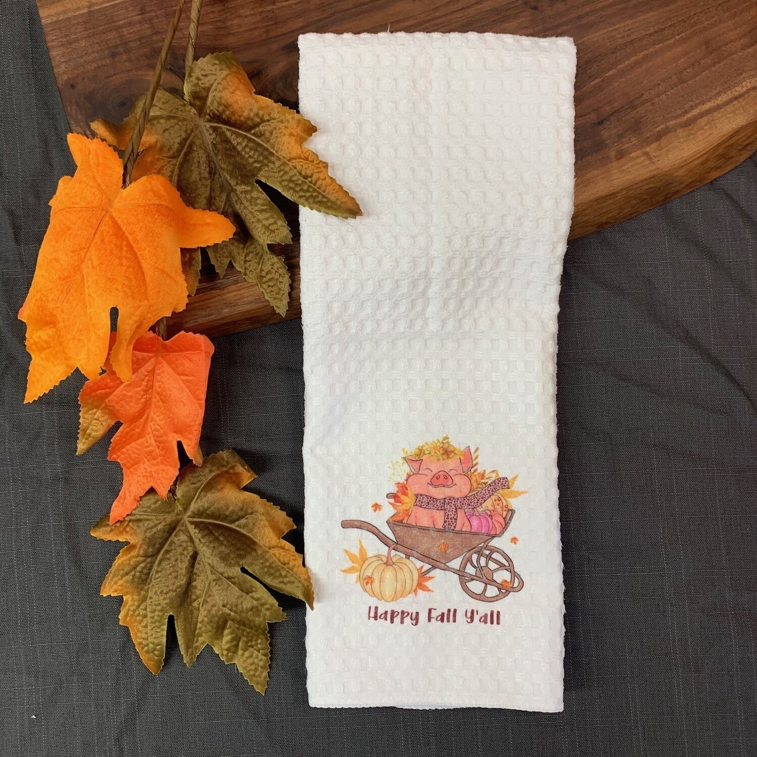 Happy Fall Y&#39;all Tea Towel