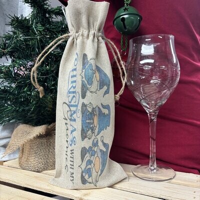 Christmas With My Gnomies Wine bag