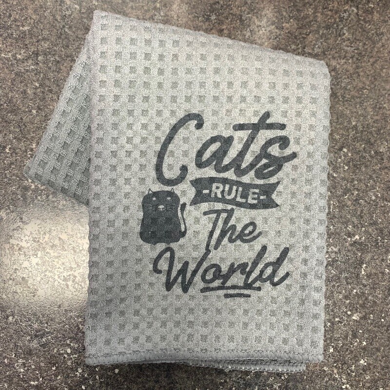 Cats Rule The World Tea Towel
