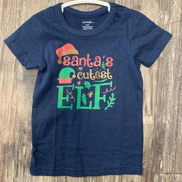 Santa&#39;s Cutest Elf Kids Shirt Size 2T -3T