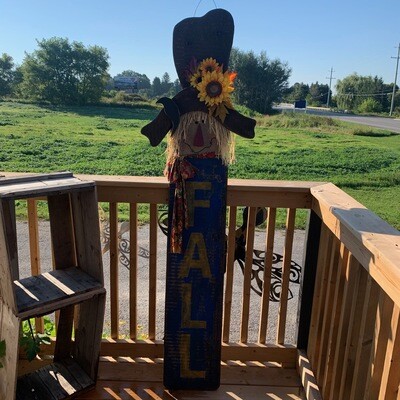 Tall Wooden Scarecrow