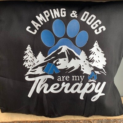 Camping and Dogs are My Therapy Pillow