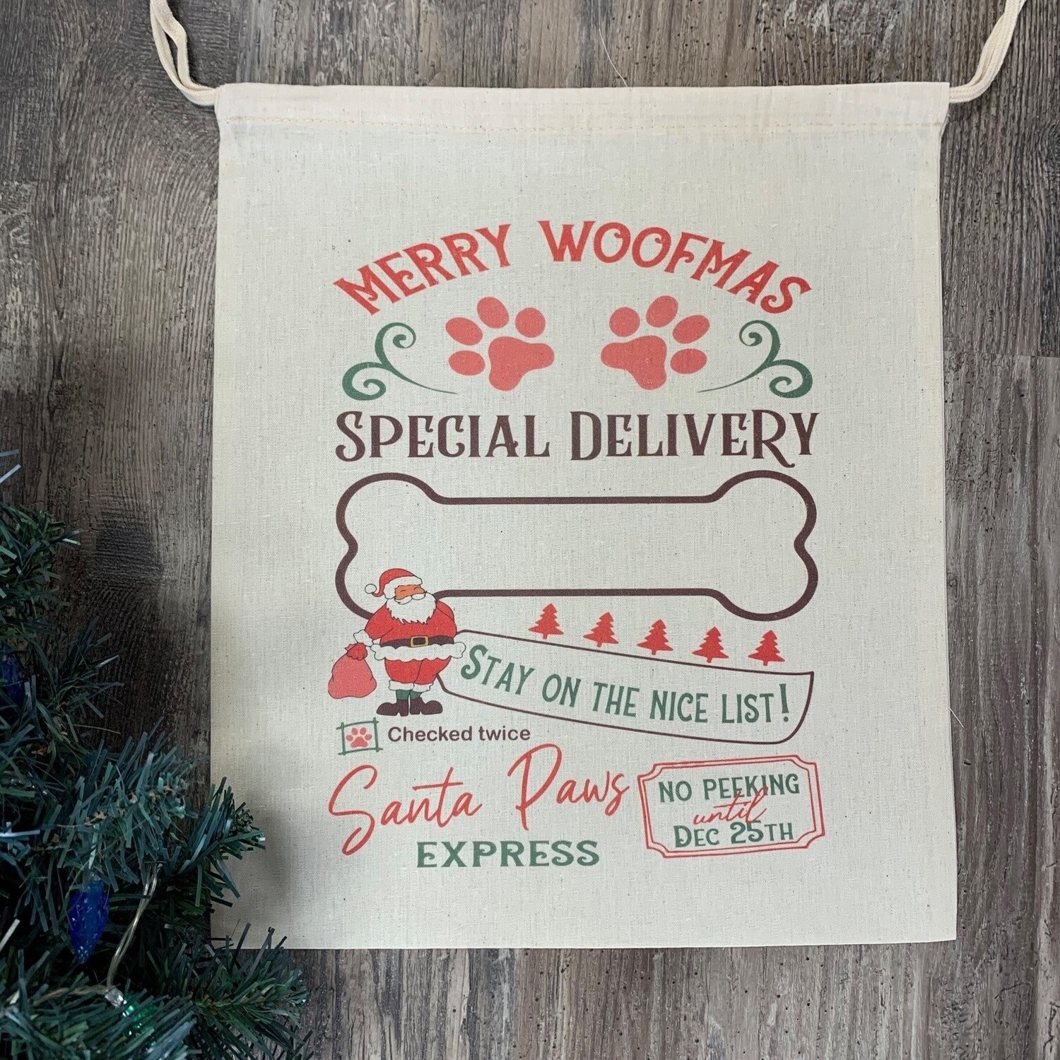 Merry Woofmas Dog Mini Santa Sac