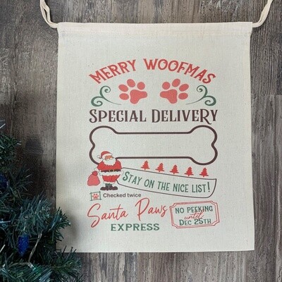Merry Woofmas Dog Mini Santa Sac