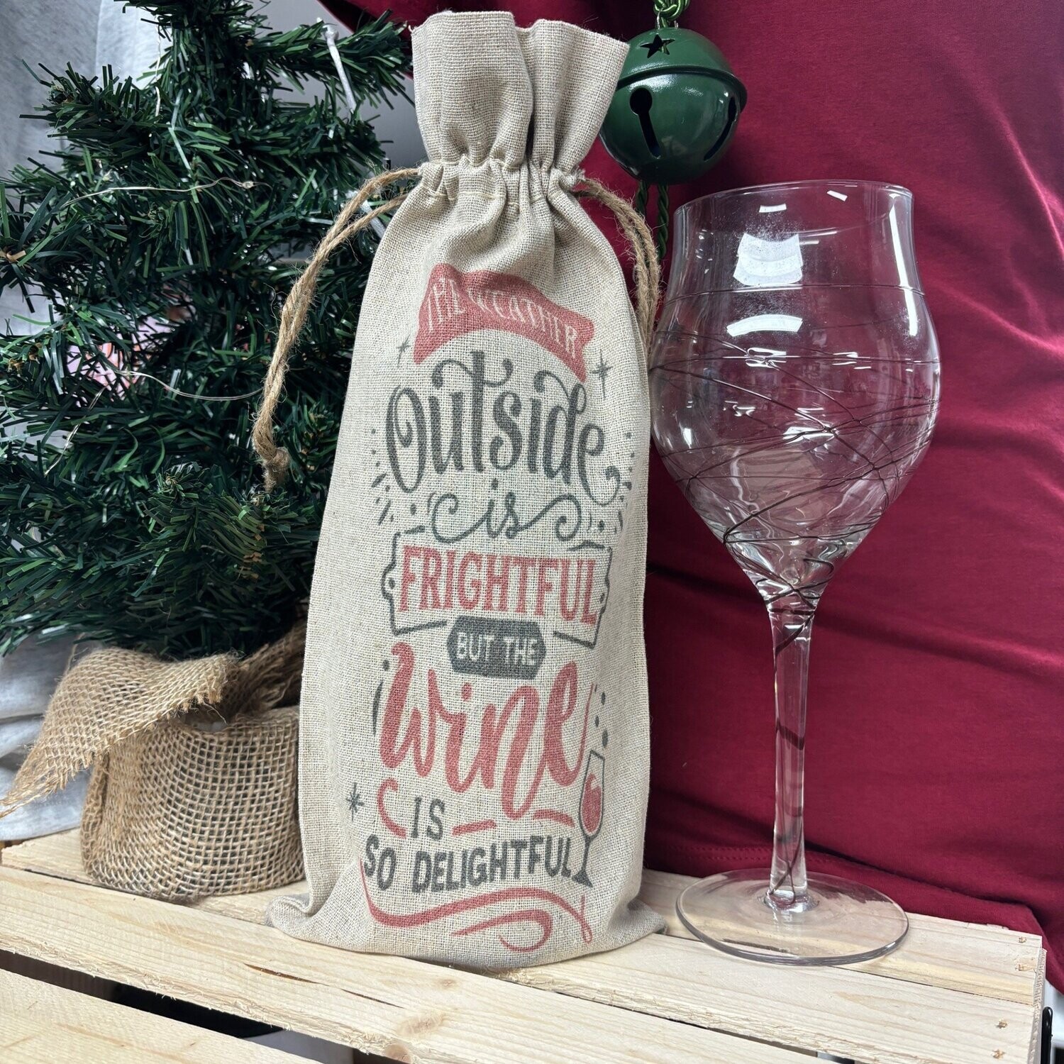 The Weather Outside Is Frightful Wine bag