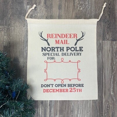 Reindeer Mail North Pole Mini Santa Sac