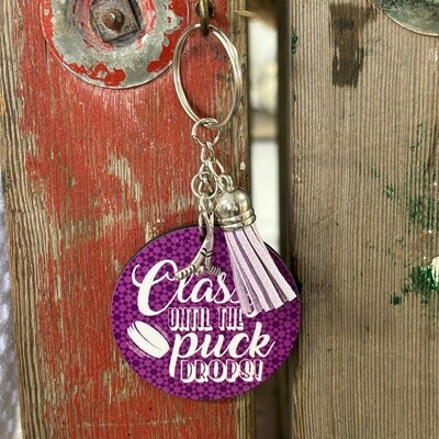 Classy Until The Puck Drops Keychain