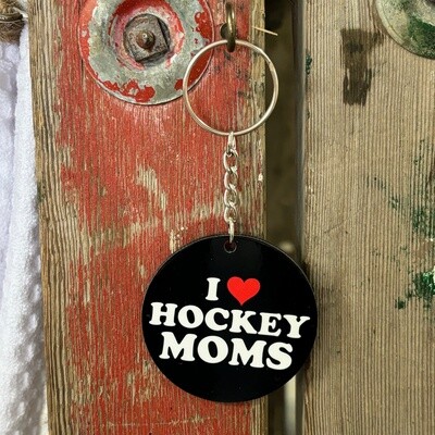 I Love Hockey Moms Keychain