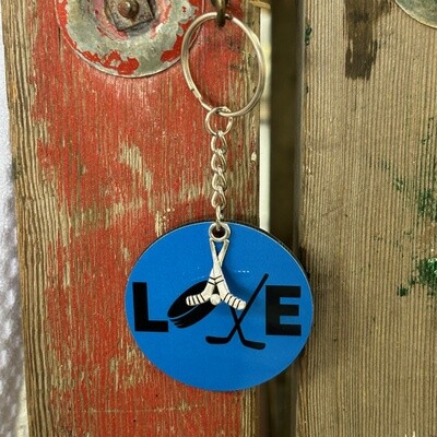 Love Hockey Keychain