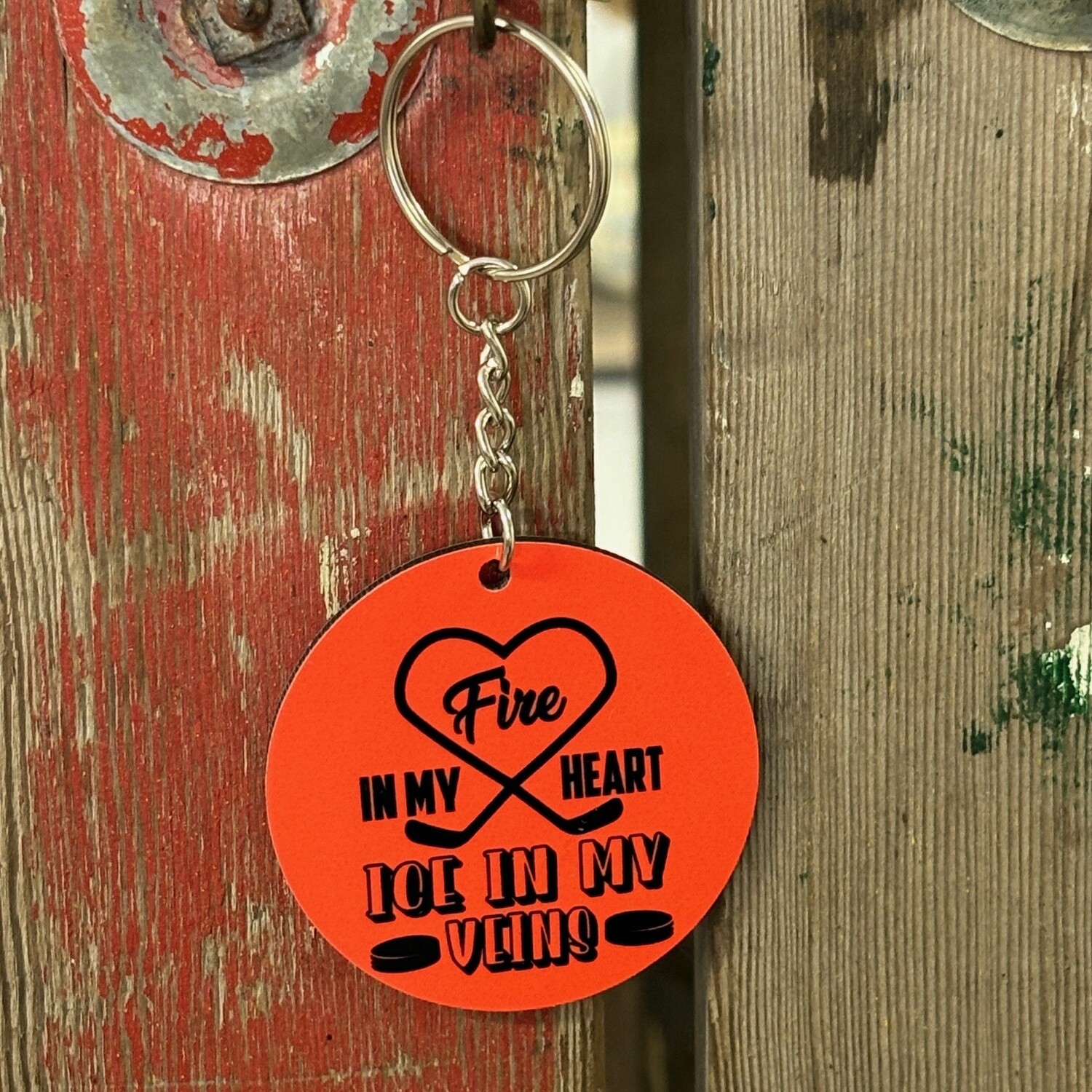 Fire In My Heart Ice In My Veins Keychain