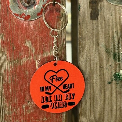 Fire In My Heart Ice In My Veins Keychain