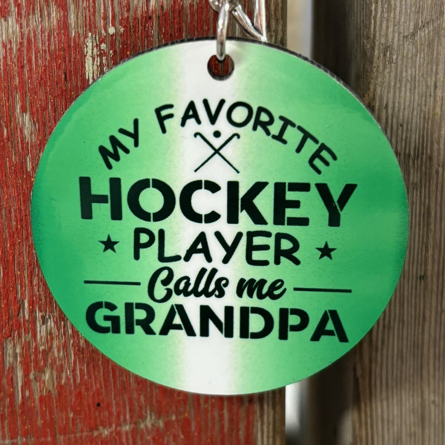 My Favorite Hockey Player Calls Me Grandpa Keychain