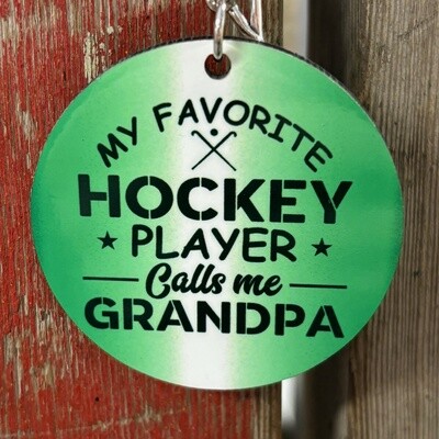 My Favorite Hockey Player Calls Me Grandpa Keychain