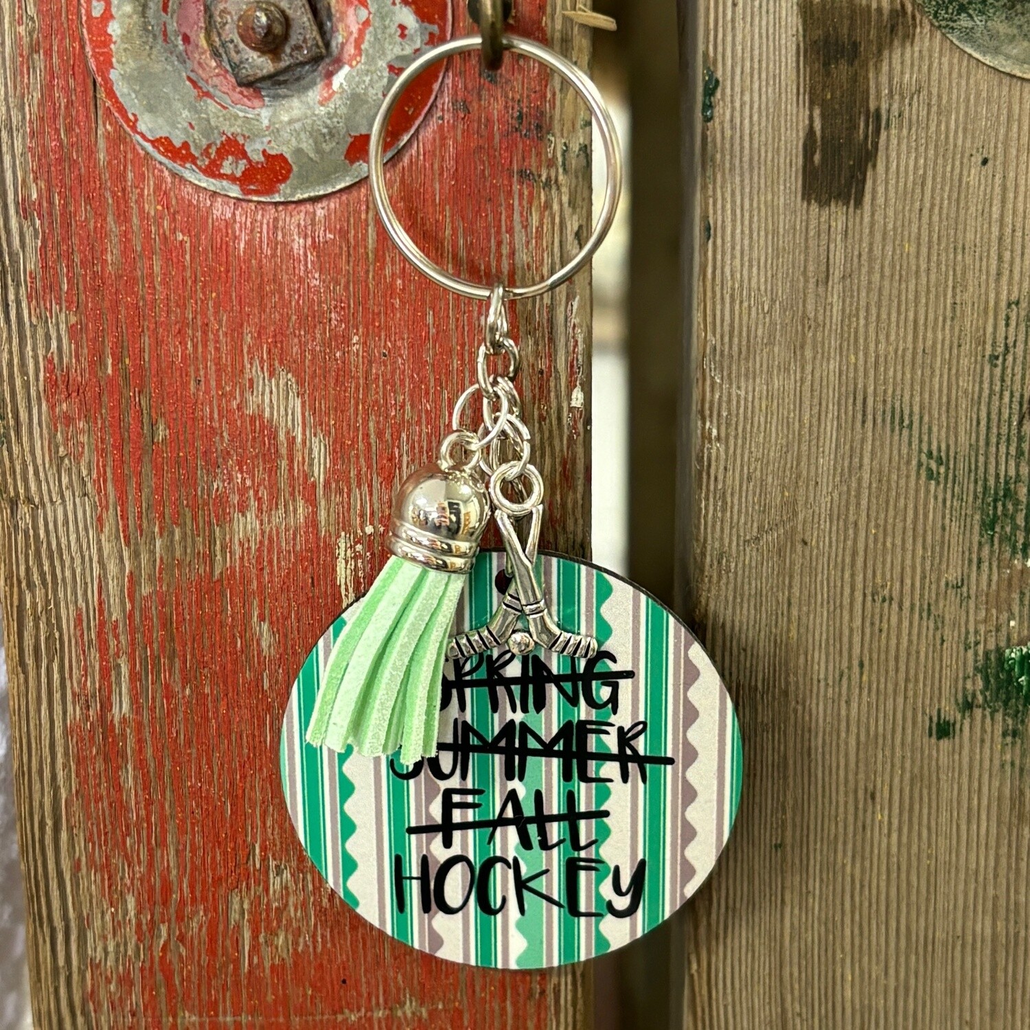 Spring Summer Fall Hockey Keychain