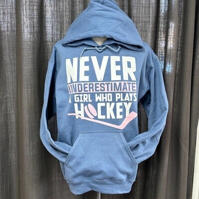 Never Underestimate A Girl Who Plays Hockey Design for Shirt