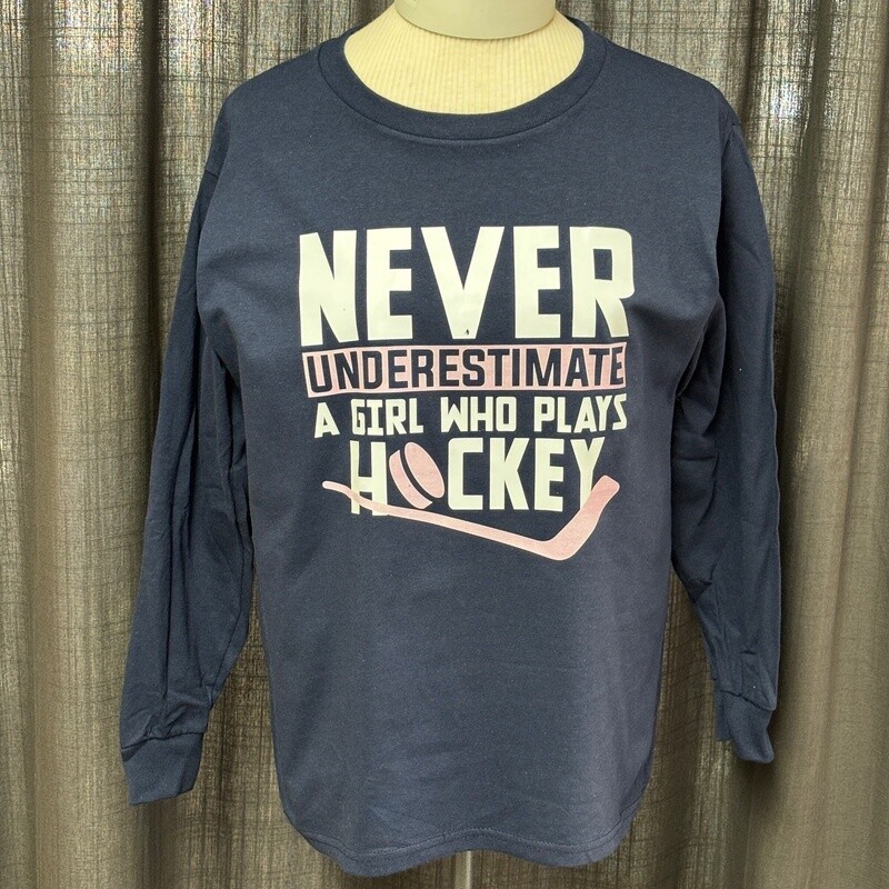 Never Underestimate a Girl Who Plays Hockey Design for Youth Shirt