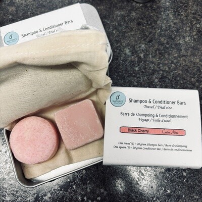 Black Cherry Travel Shampoo and Conditioner Bars