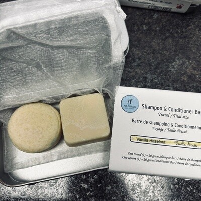 Vanilla Hazelnut Travel Shampoo and Conditioner Bars