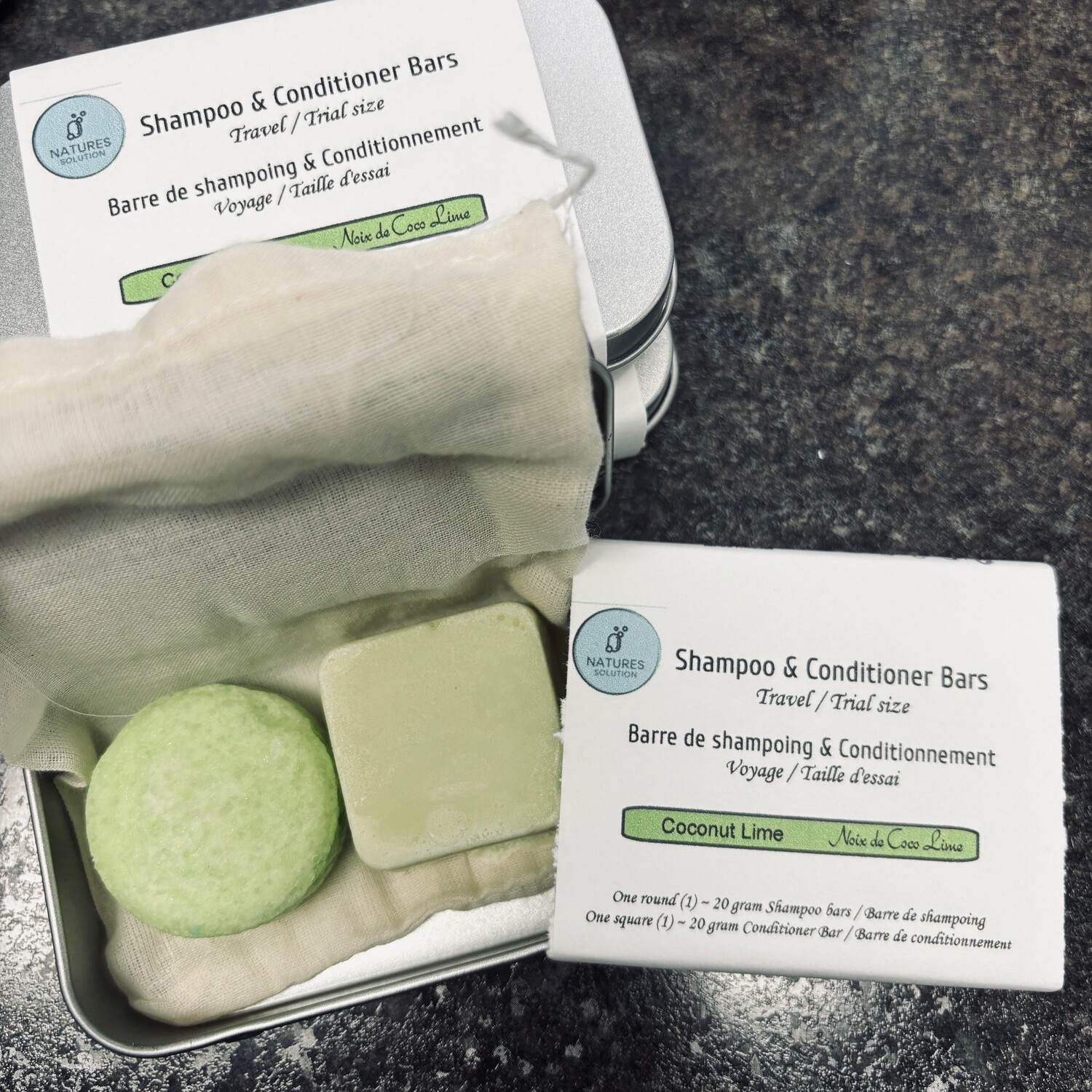 Coconut Lime Travel Shampoo and Conditioner Bars