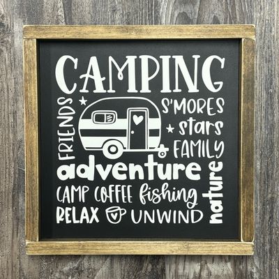 Camping Words Sign