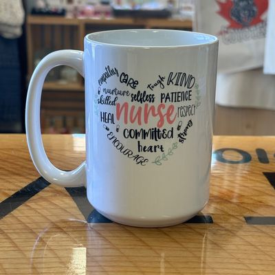 Nurse Word Heart Design for Drinkware