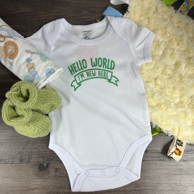 Hello World I&#39;m New Here Infant Shirt Design