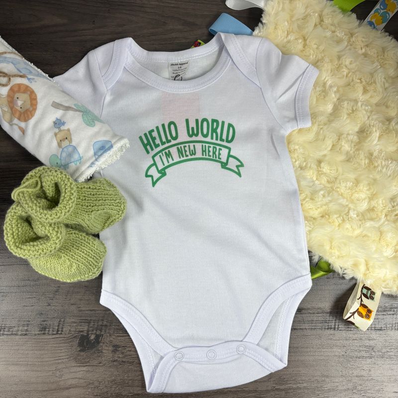 Hello World I&#39;m New Here Infant Shirt Design