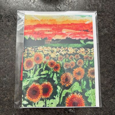 Sunflowers Watercolour Card