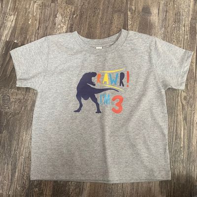 Custom Dinosaur Birthday Design for Youth Shirt