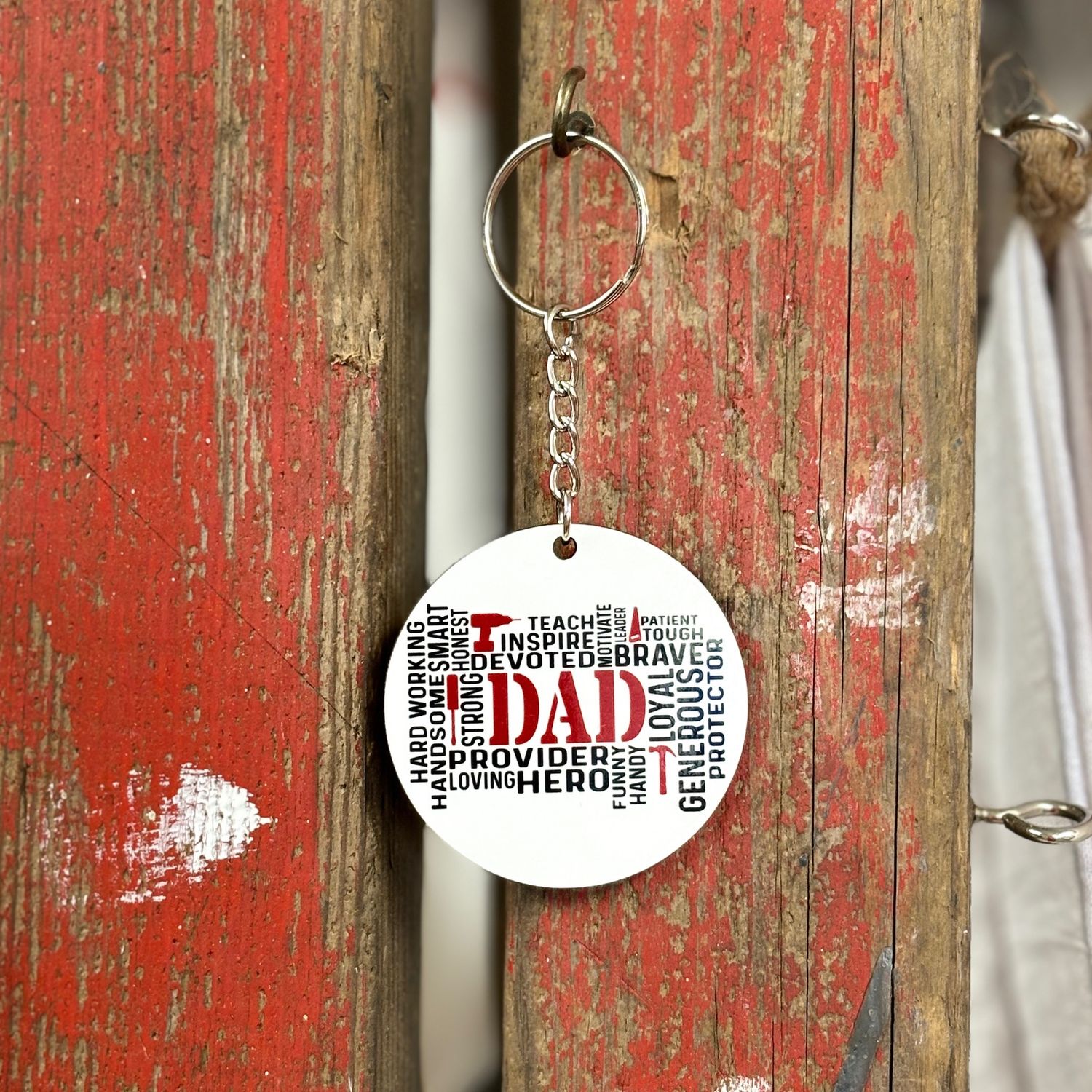 Dad Word Art Key Chain