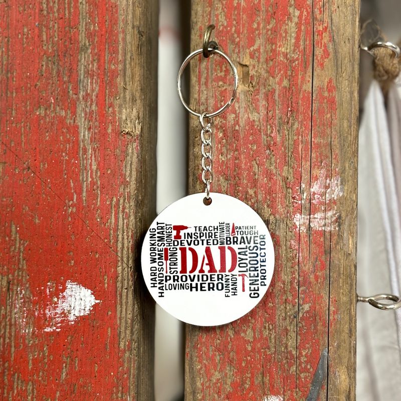Dad Word Art Key Chain
