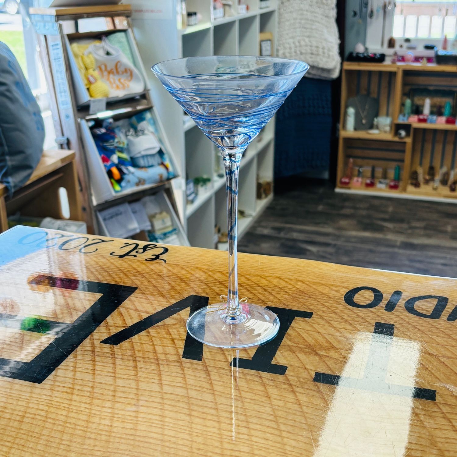 Blue Martini Glass