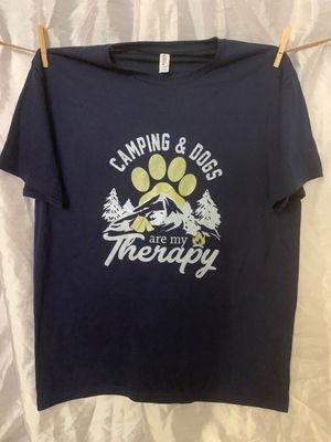 Camping and Dogs are My Therapy Design for Shirt