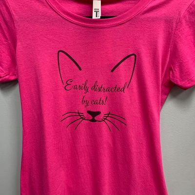 Easily Distracted By Cats Design for Shirt