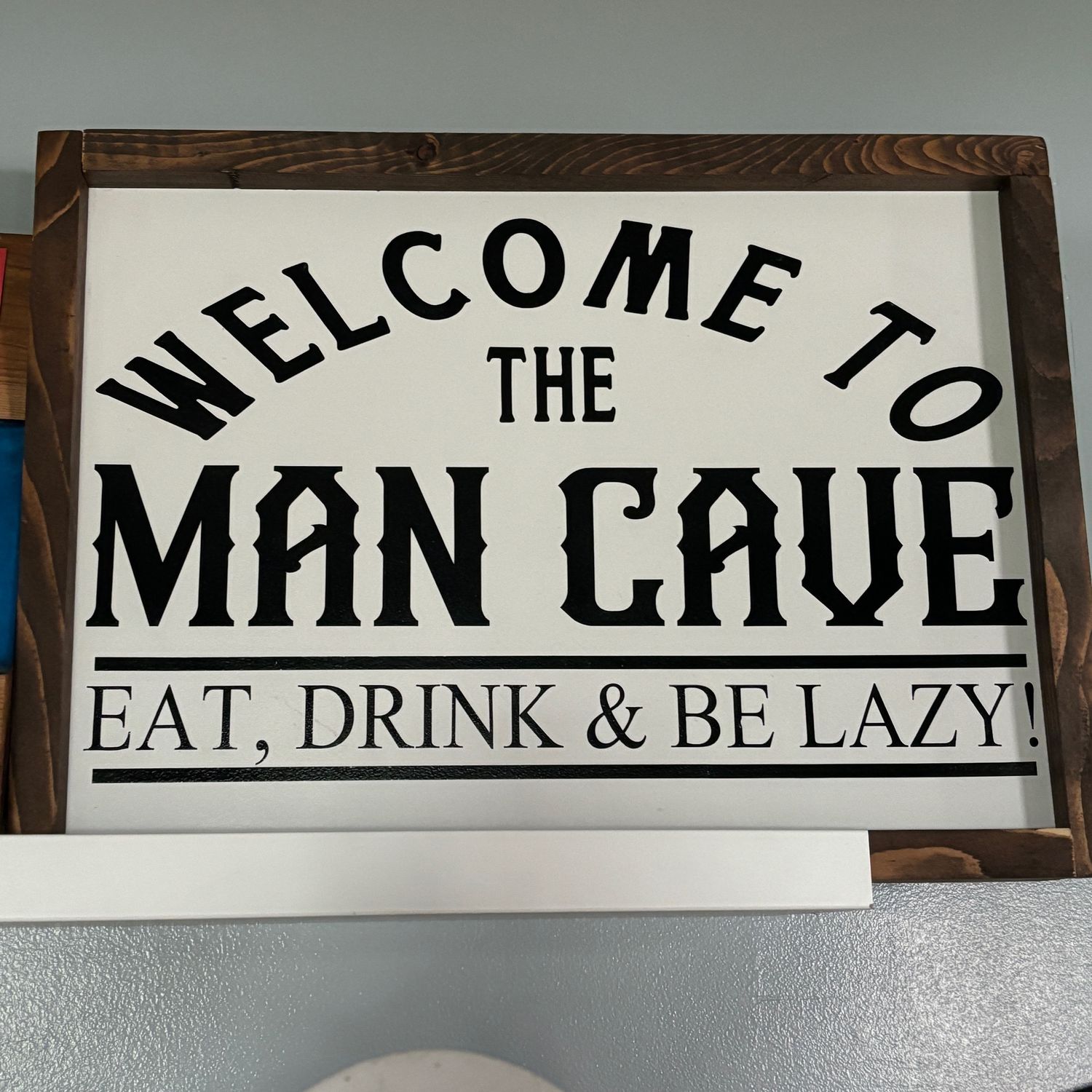 Man Cave Wooden Sign With Frame