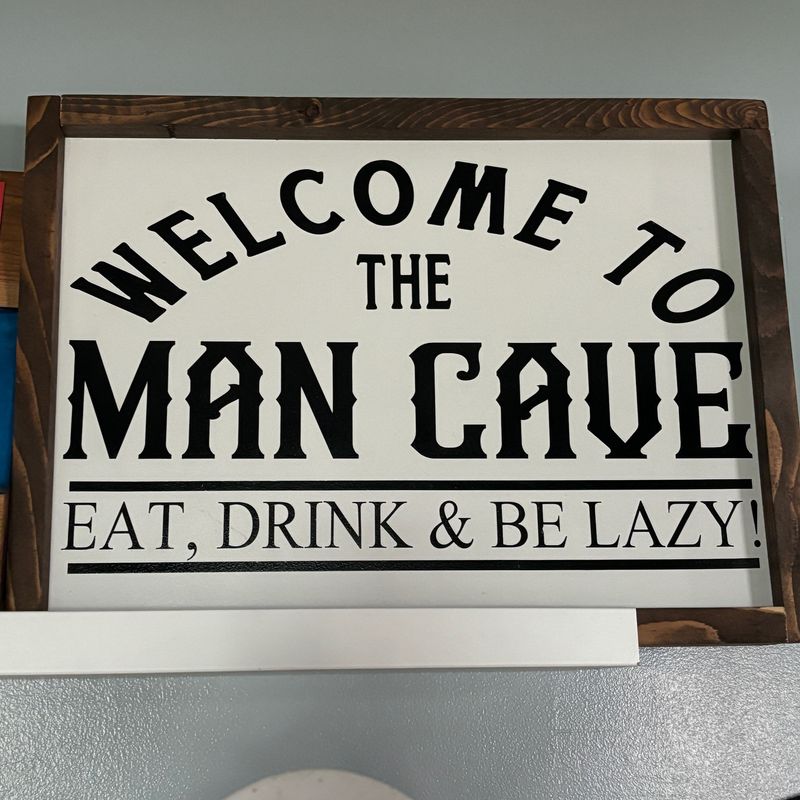 Man Cave Wooden Sign With Frame