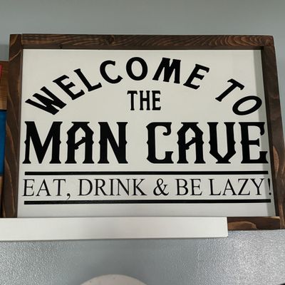 Man Cave Wooden Sign With Frame