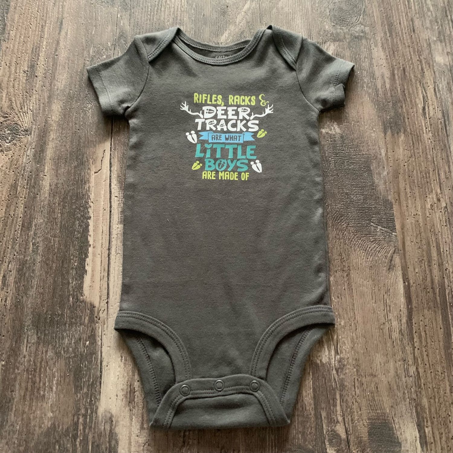 Rifles Racks and Deer Tracks Infant Shirt Design
