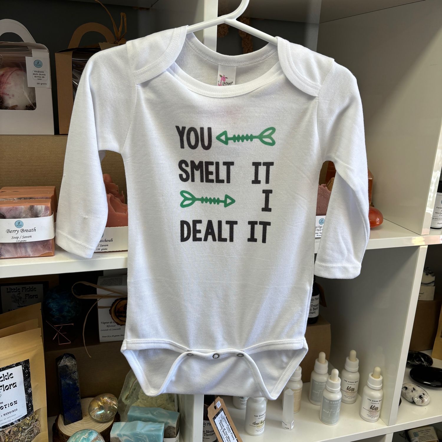 You Smelt It I Dealt It Baby Bodysuit Size 12-18 Months