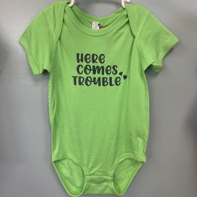 Here Comes Trouble Infant Shirt Design