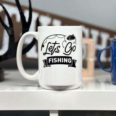 Let&#39;s Go Fishing Design for Drinkware