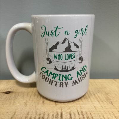 Just A Girl Who Loves Camping and Country Music Design for Drinkware
