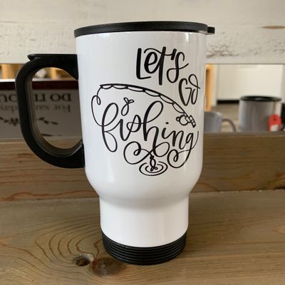 Let&#39;s Go Fishing Design for Drinkware